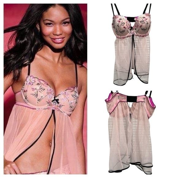Victoria’s Secret - Pink Flyaway Babydoll size 36D - Picture 1 of 8